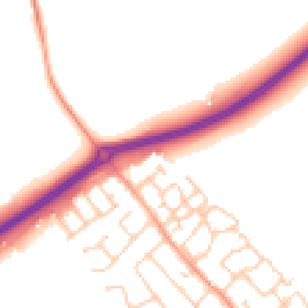 Daytime road noise heatmap for ME3 9UR