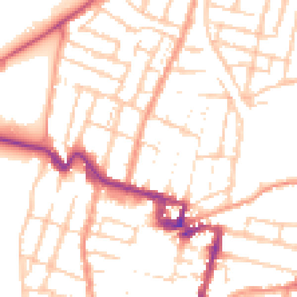 Daytime road noise heatmap for ME7 1DH