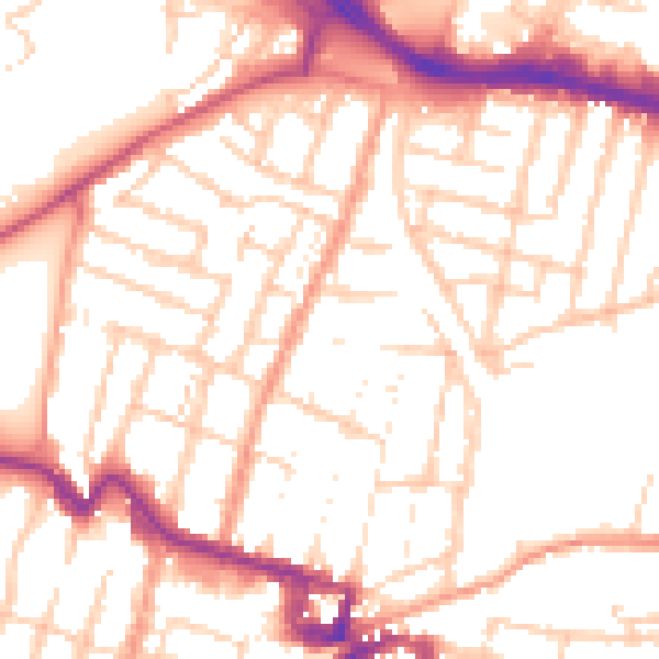 Daytime road noise heatmap for ME7 1DS