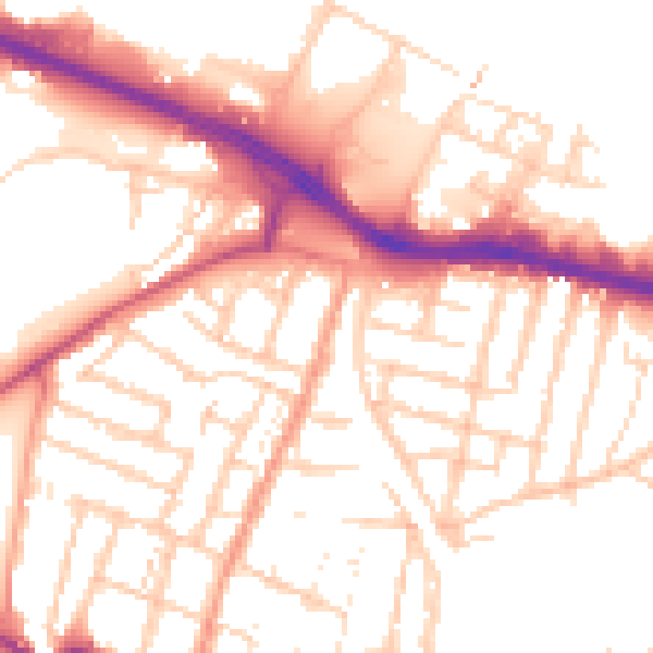 Daytime road noise heatmap for ME7 1LX