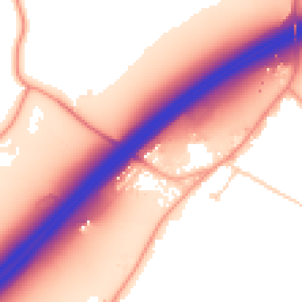 Daytime road noise heatmap for ME7 3JX