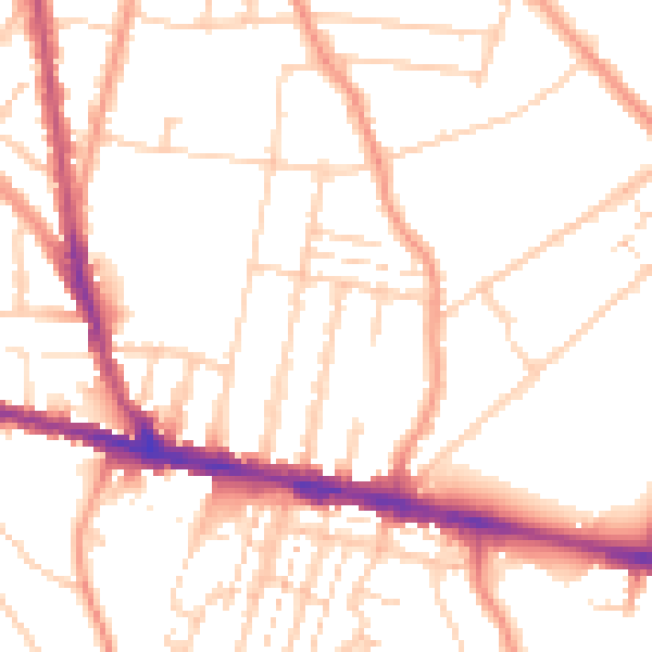 Daytime road noise heatmap for ME7 4BA