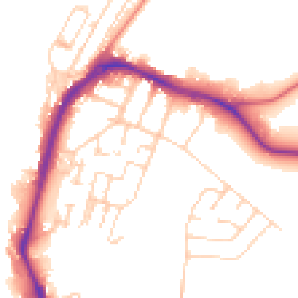 Daytime road noise heatmap for ME7 5BD
