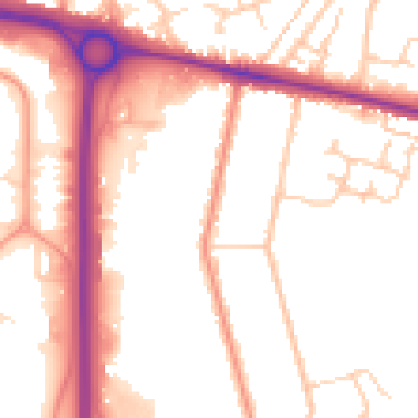 Daytime road noise heatmap for ME8 0AB