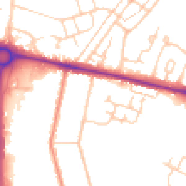 Daytime road noise heatmap for ME8 0AR