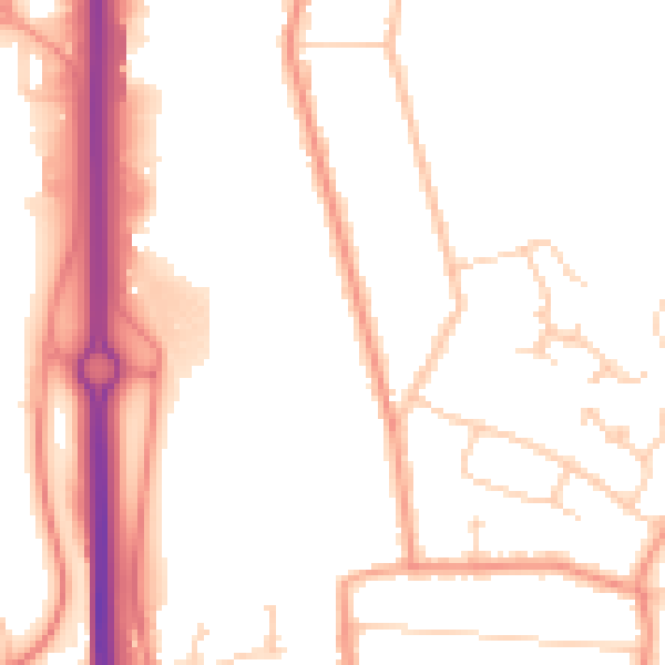 Daytime road noise heatmap for ME8 0AU
