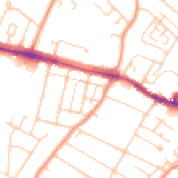 Daytime road noise heatmap for ME8 0AY