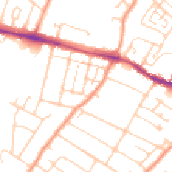 Daytime road noise heatmap for ME8 0AZ
