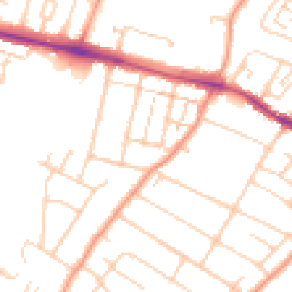 Daytime road noise heatmap for ME8 0BA
