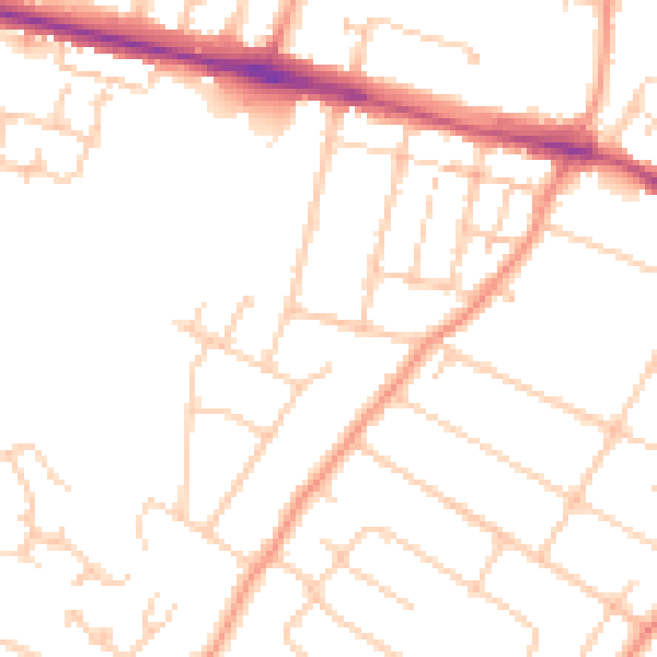 Daytime road noise heatmap for ME8 0BD