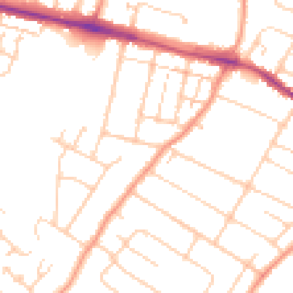 Daytime road noise heatmap for ME8 0BE