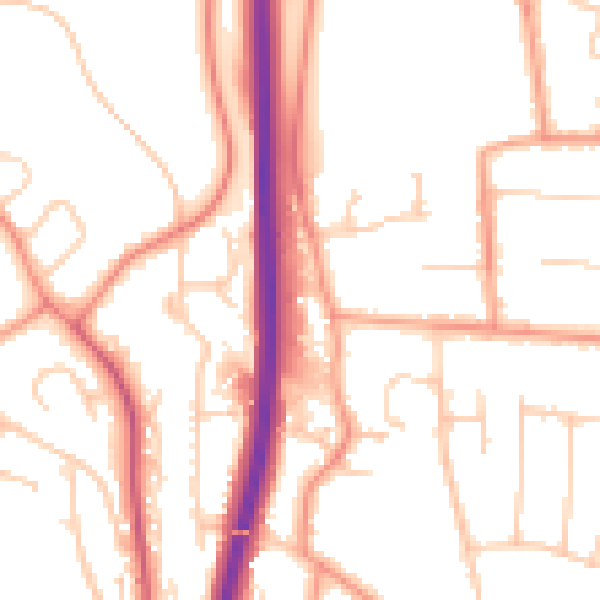 Daytime road noise heatmap for ME8 0BF