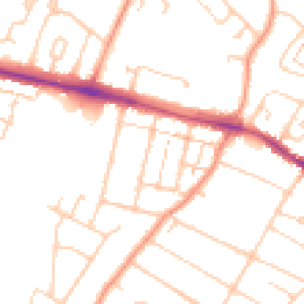 Daytime road noise heatmap for ME8 0BG