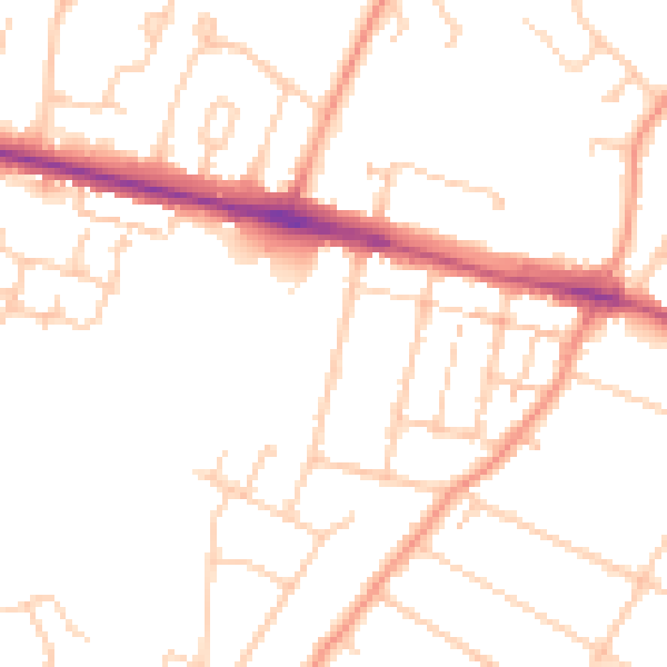 Daytime road noise heatmap for ME8 0BH