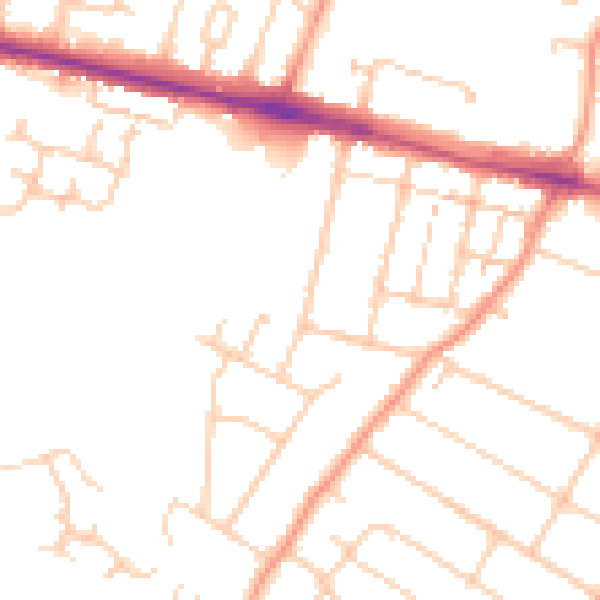 Daytime road noise heatmap for ME8 0BJ