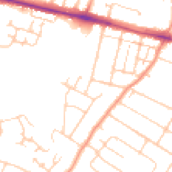 Daytime road noise heatmap for ME8 0BL