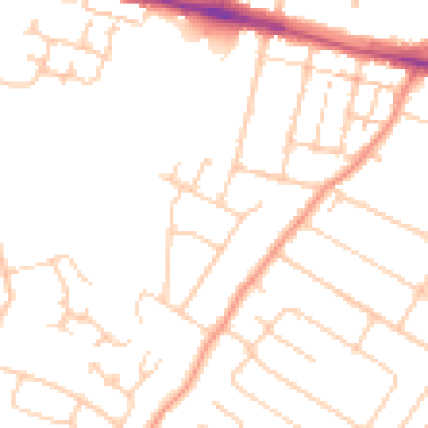 Daytime road noise heatmap for ME8 0BP