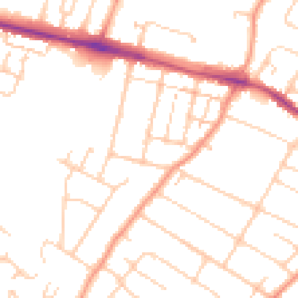 Daytime road noise heatmap for ME8 0BQ