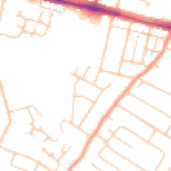 Daytime road noise heatmap for ME8 0BS