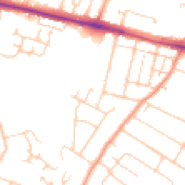 Daytime road noise heatmap for ME8 0BZ
