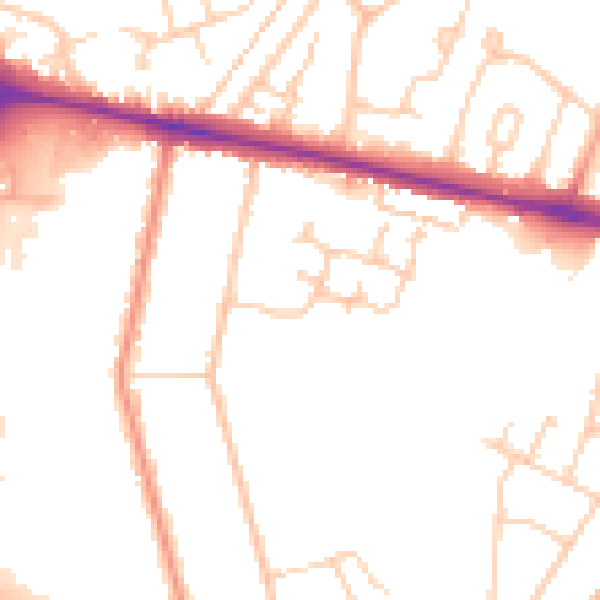 Daytime road noise heatmap for ME8 0DA