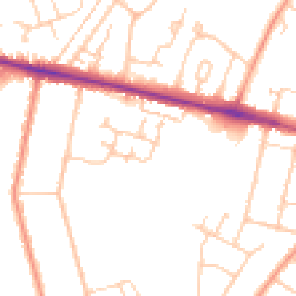 Daytime road noise heatmap for ME8 0DB