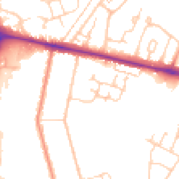 Daytime road noise heatmap for ME8 0DE