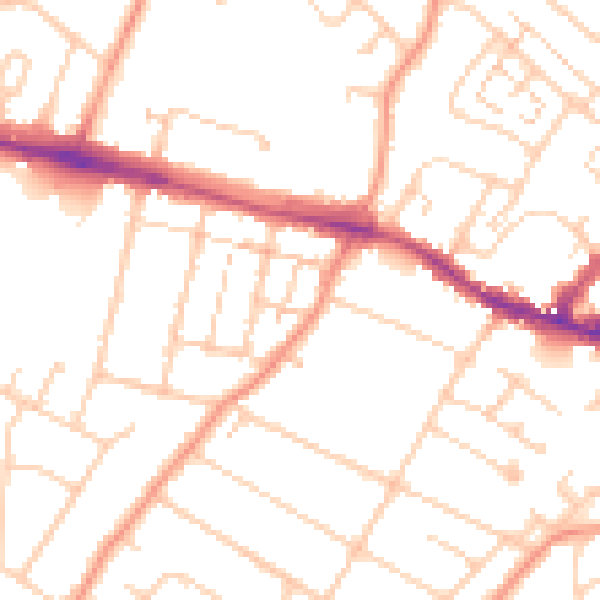 Daytime road noise heatmap for ME8 0DG
