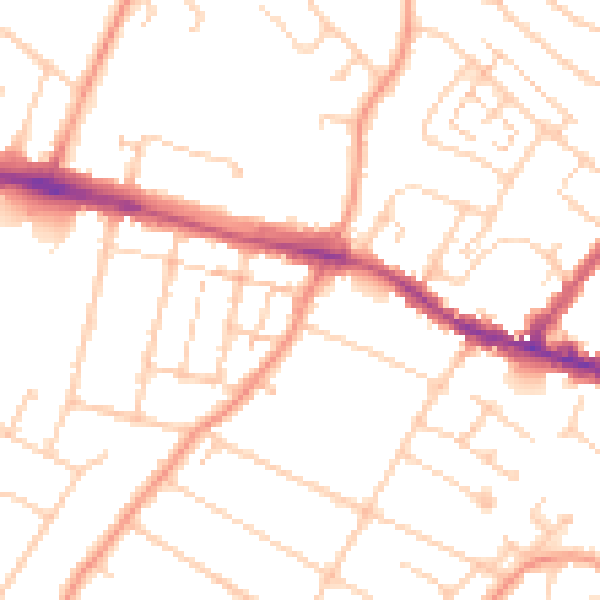 Daytime road noise heatmap for ME8 0DH