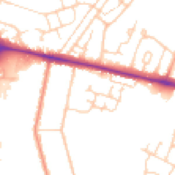 Daytime road noise heatmap for ME8 0DL
