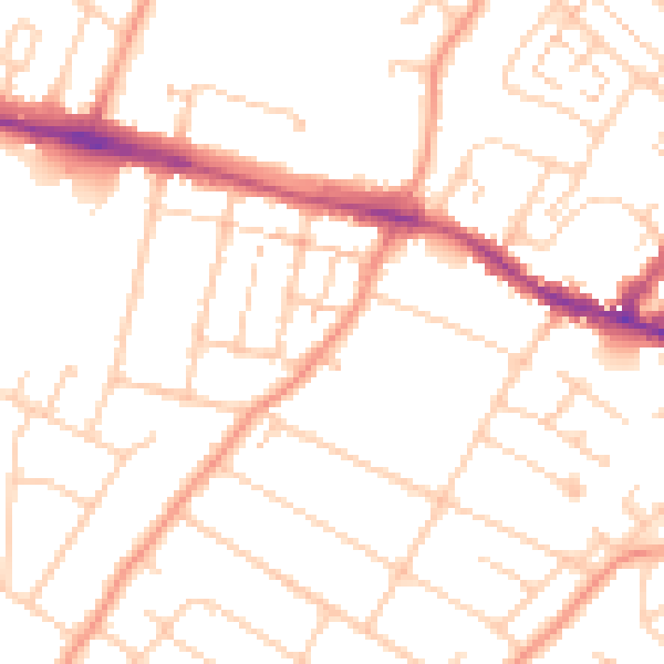 Daytime road noise heatmap for ME8 0DQ