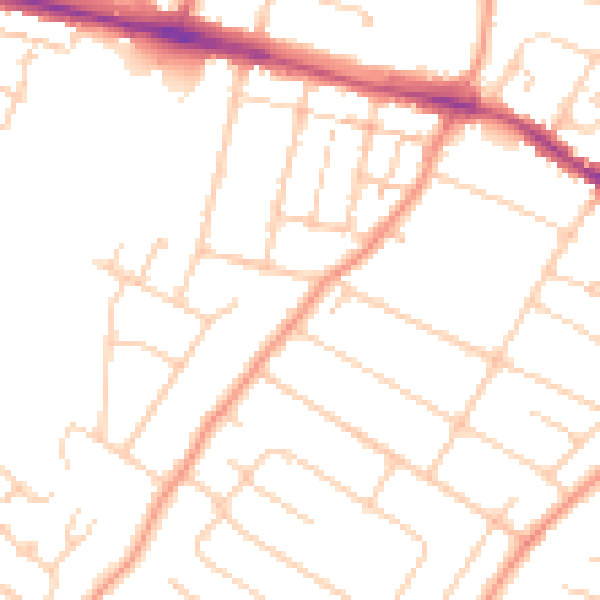 Daytime road noise heatmap for ME8 0DR