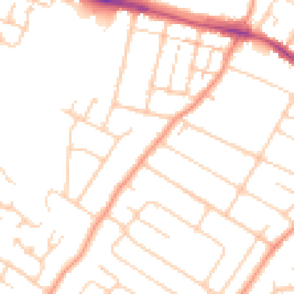 Daytime road noise heatmap for ME8 0DS