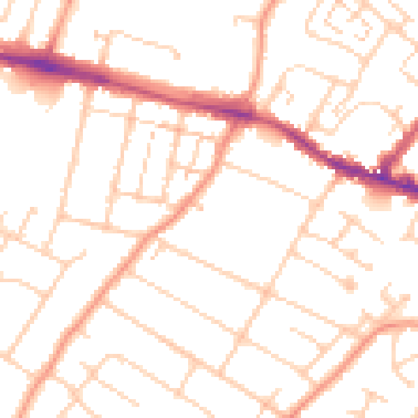 Daytime road noise heatmap for ME8 0FD