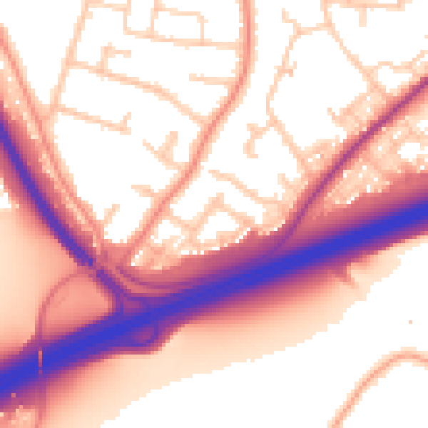 Daytime road noise heatmap for ME8 0LN