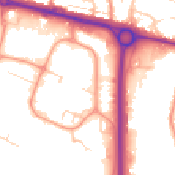 Daytime road noise heatmap for ME8 0QN