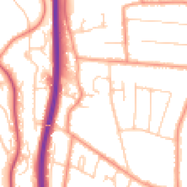 Daytime road noise heatmap for ME8 0ST