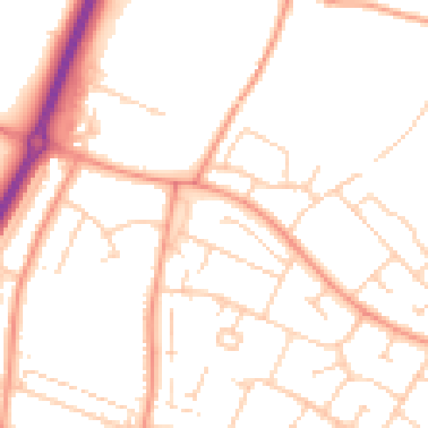 Daytime road noise heatmap for ME8 6LY