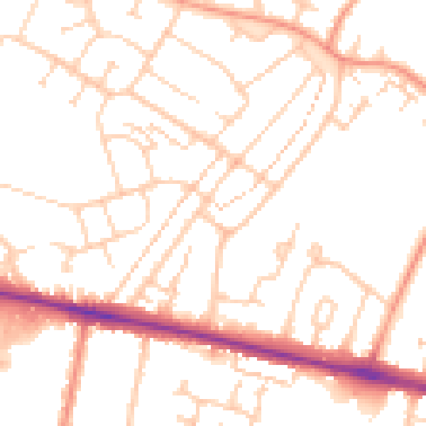 Daytime road noise heatmap for ME8 6TT