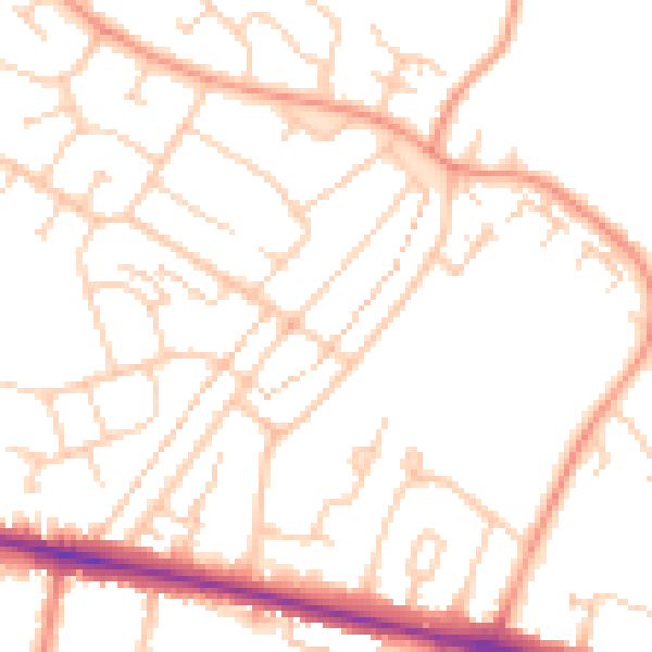 Daytime road noise heatmap for ME8 6YD