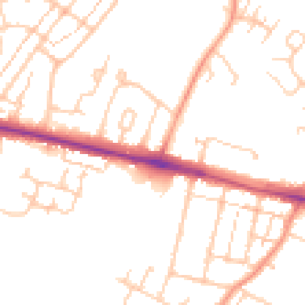 Daytime road noise heatmap for ME8 7EL