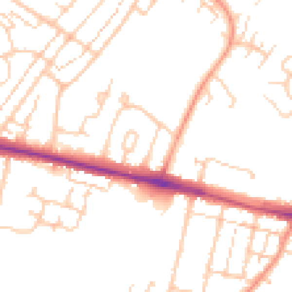Daytime road noise heatmap for ME8 7EP