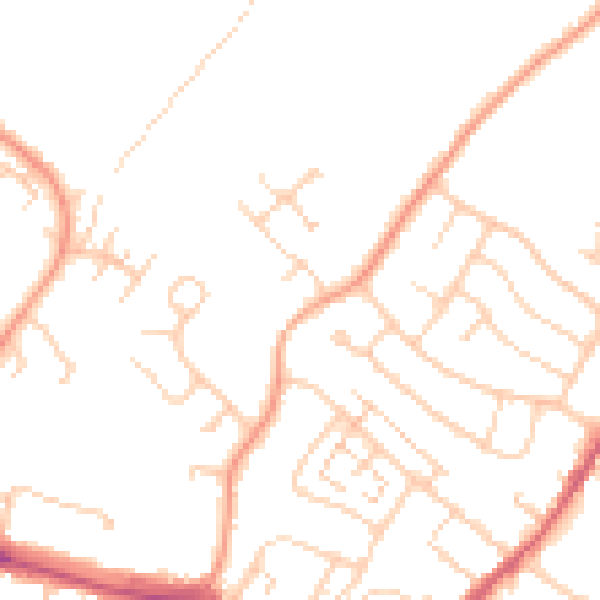Daytime road noise heatmap for ME8 7FF