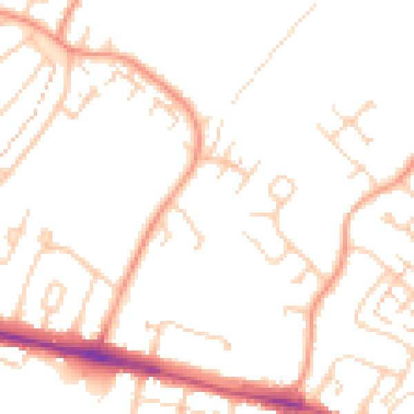 Daytime road noise heatmap for ME8 7FQ