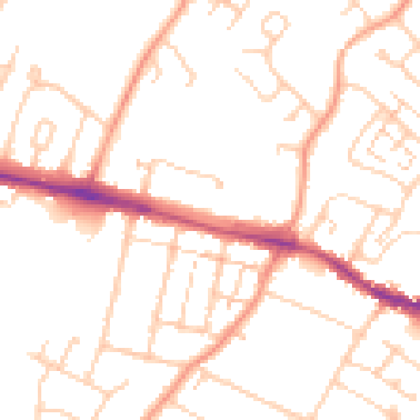 Daytime road noise heatmap for ME8 7HB