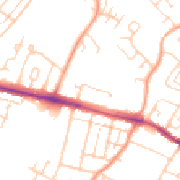 Daytime road noise heatmap for ME8 7HD