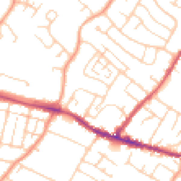 Daytime road noise heatmap for ME8 7JN