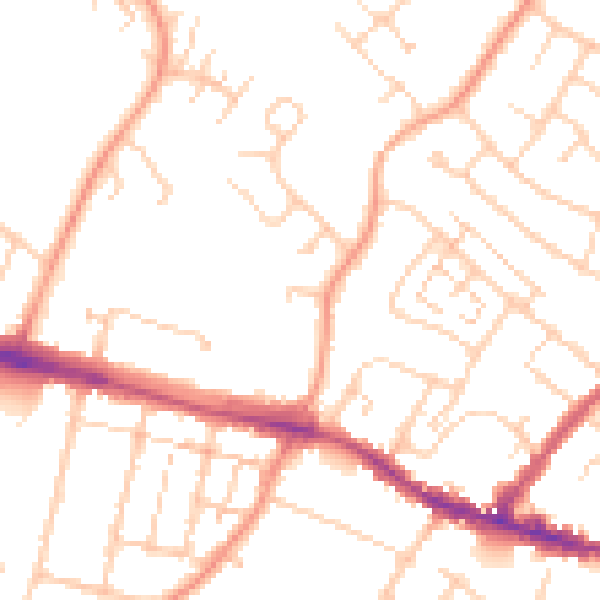Daytime road noise heatmap for ME8 7LY
