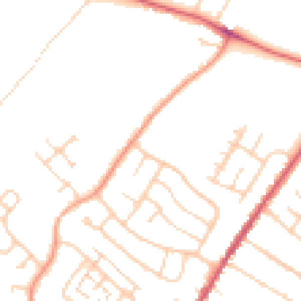 Daytime road noise heatmap for ME8 7NN