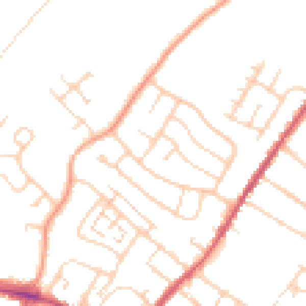 Daytime road noise heatmap for ME8 7PB